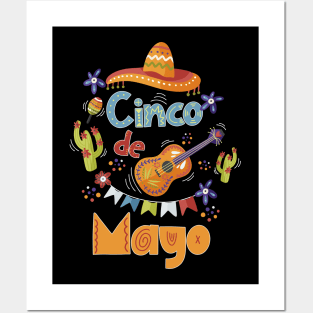 Cinco de Mayo Fiesta Music Party T-Shirt Posters and Art